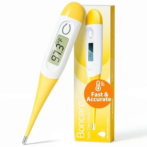 Boncare Digital Thermometer for Adults, Kids & Babies, Yellow | 10-Second Reading, Waterproof Tip thumbnail 1