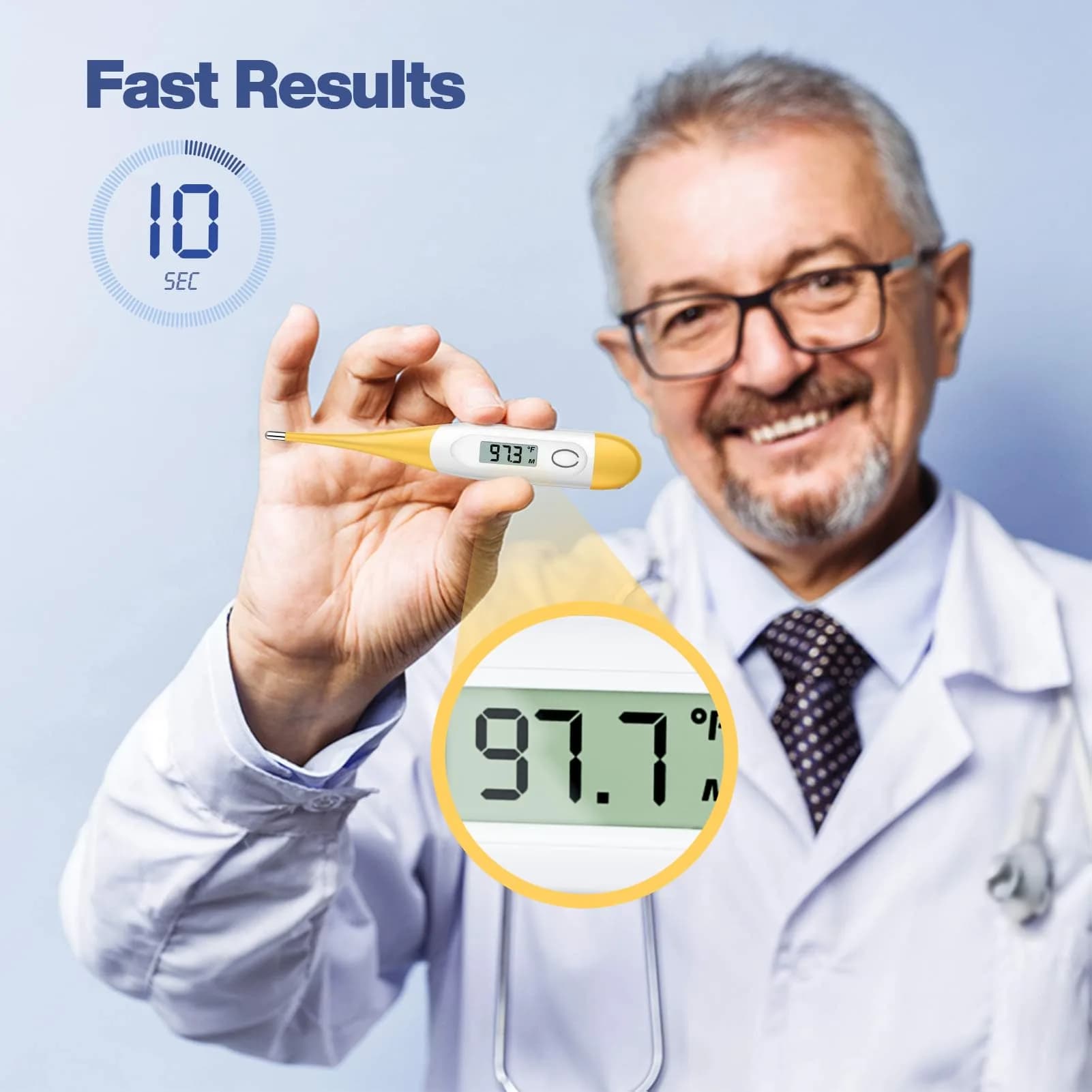 Boncare Digital Thermometer for Adults, Kids & Babies, Yellow | 10-Second Reading, Waterproof Tip - view 2