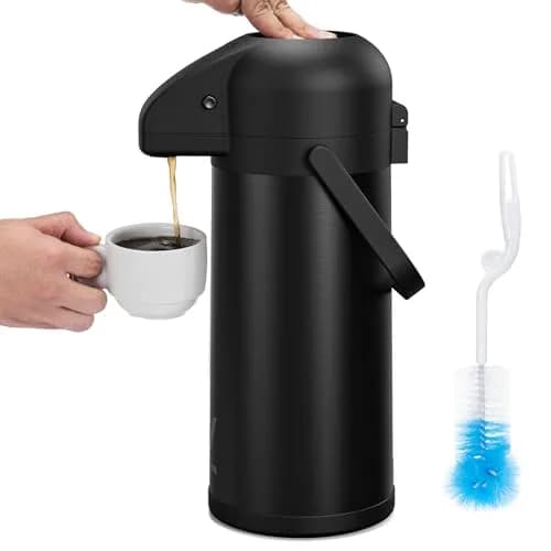 VONDIOR Coffee Carafe for Keeping Hot - Black 102 OZ | Insulated Stainless Steel Beverage Dispenser thumbnail 1
