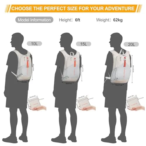 FIORETTO 15L Hiking Backpack | Lightweight Foldable Daypack for Travel & Outdoors thumbnail 7