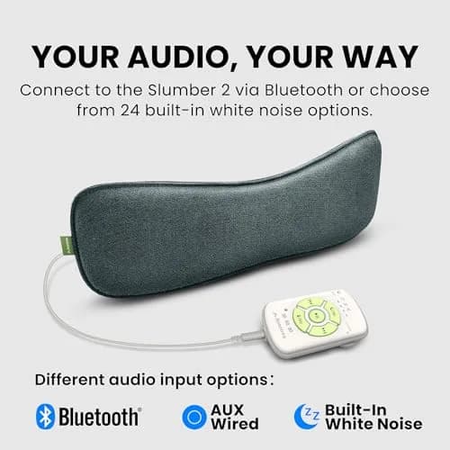 Avantree Slumber 2 Bluetooth Pillow Speaker for Side Sleepers | 4 Ultra-Flat Speakers, White Noise, Remote Control & Sleep Timer, Soft Design for Sleeping, Podcasts & Audiobooks, Gray thumbnail 3