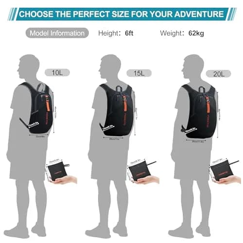 FIORETTO 15L Hiking Backpack 45cm (17.7") | Lightweight Daypack for Travel & Outdoor Adventures thumbnail 6