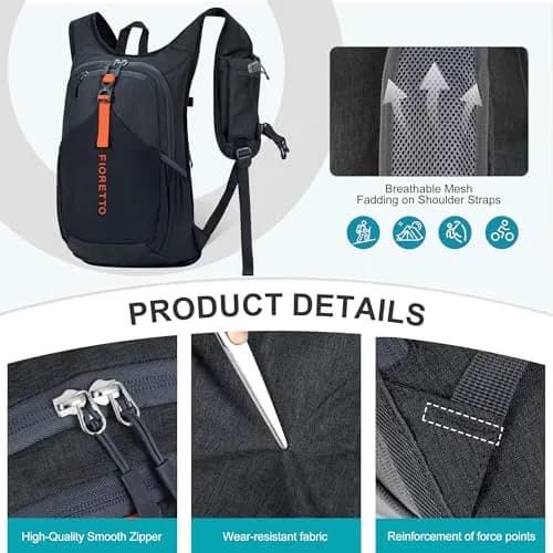 FIORETTO 15L Hiking Backpack 45cm (17.7") | Lightweight Daypack for Travel & Outdoor Adventures thumbnail 7