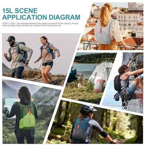 FIORETTO 15L Hiking Backpack 45cm (17.7") | Lightweight Daypack for Travel & Outdoor Adventures thumbnail 8