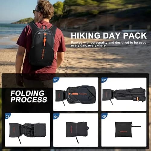FIORETTO 15L Hiking Backpack 45cm (17.7") | Lightweight Daypack for Travel & Outdoor Adventures thumbnail 9