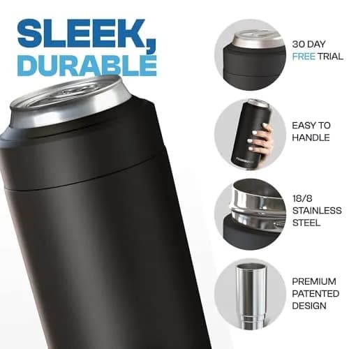 Frost Buddy Universal Can Cooler Ice Cream | Fits 12oz, 16oz, Slim Cans, Bottles | Stainless Steel Insulator thumbnail 4