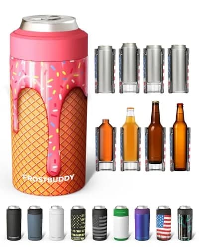 Frost Buddy Universal Can Cooler Ice Cream | Fits 12oz, 16oz, Slim Cans, Bottles | Stainless Steel Insulator thumbnail 1