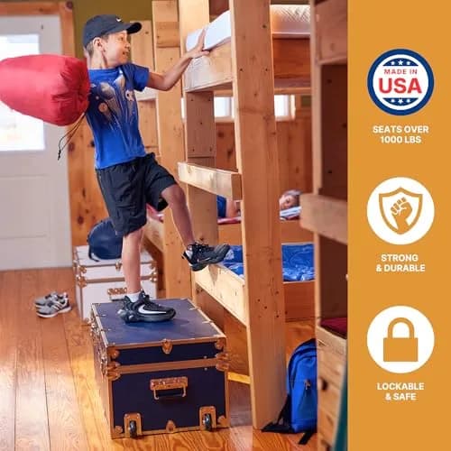 Rhino Trunk & Case Small Essential Storage Box 30"L x 17"W x 13"H | Heavy-Duty Camp & Dorm Trunk thumbnail 6