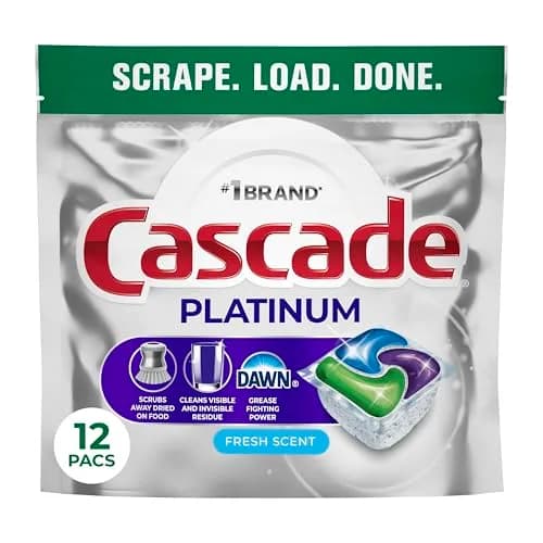 Cascade Platinum Dishwasher Pods Fresh 12 Count | Grease-Cutting Power for Sparkling Dishes thumbnail 1