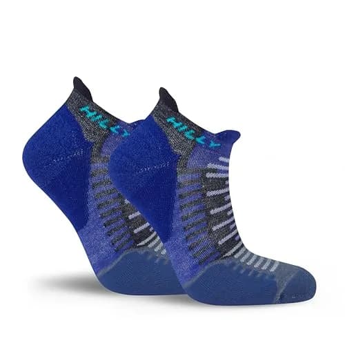 Hilly Unisex Active Socklet - Min Running Socks, Cobalt/Black, X-Large | Eco-Friendly Moisture Wicking Athletic Socks thumbnail 2