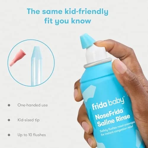 Frida Baby Saline Rinse for Toddler & Kids, Ages 2+, 148ml (5 Fl Oz) | Instant Congestion & Allergy Relief thumbnail 6