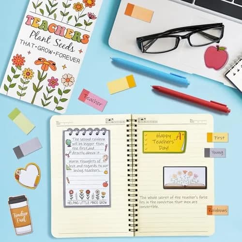Xqumoi Retro Wildflowers Teacher Sticky Notes Set | 550 Sheets thumbnail 4