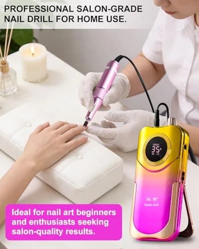 MOSKANY Professional Nail Drill Kit 35000RPM Cordless Rechargeable | 35000 RPM thumbnail 6