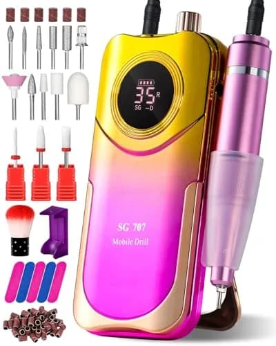 MOSKANY Professional Nail Drill Kit 35000RPM Cordless Rechargeable | 35000 RPM thumbnail 1