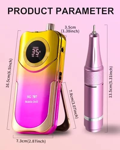 MOSKANY Professional Nail Drill Kit 35000RPM Cordless Rechargeable | 35000 RPM thumbnail 8