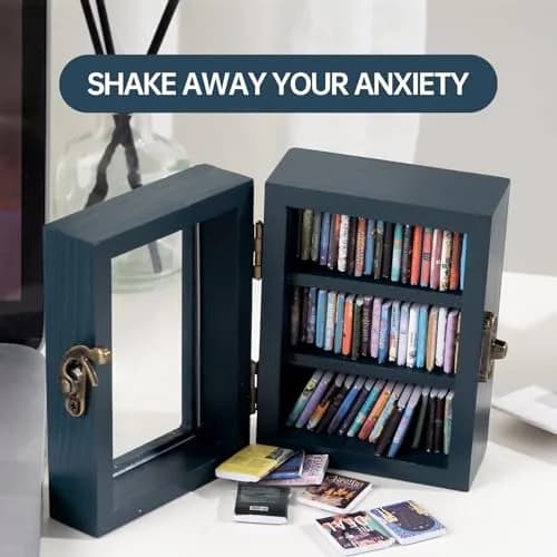 TABTAG Anxiety Bookshelf Mini Book Micro Display Stand 3.74 x 2.75 x 1.97 inches | Stress-Relief Miniature Library thumbnail 4