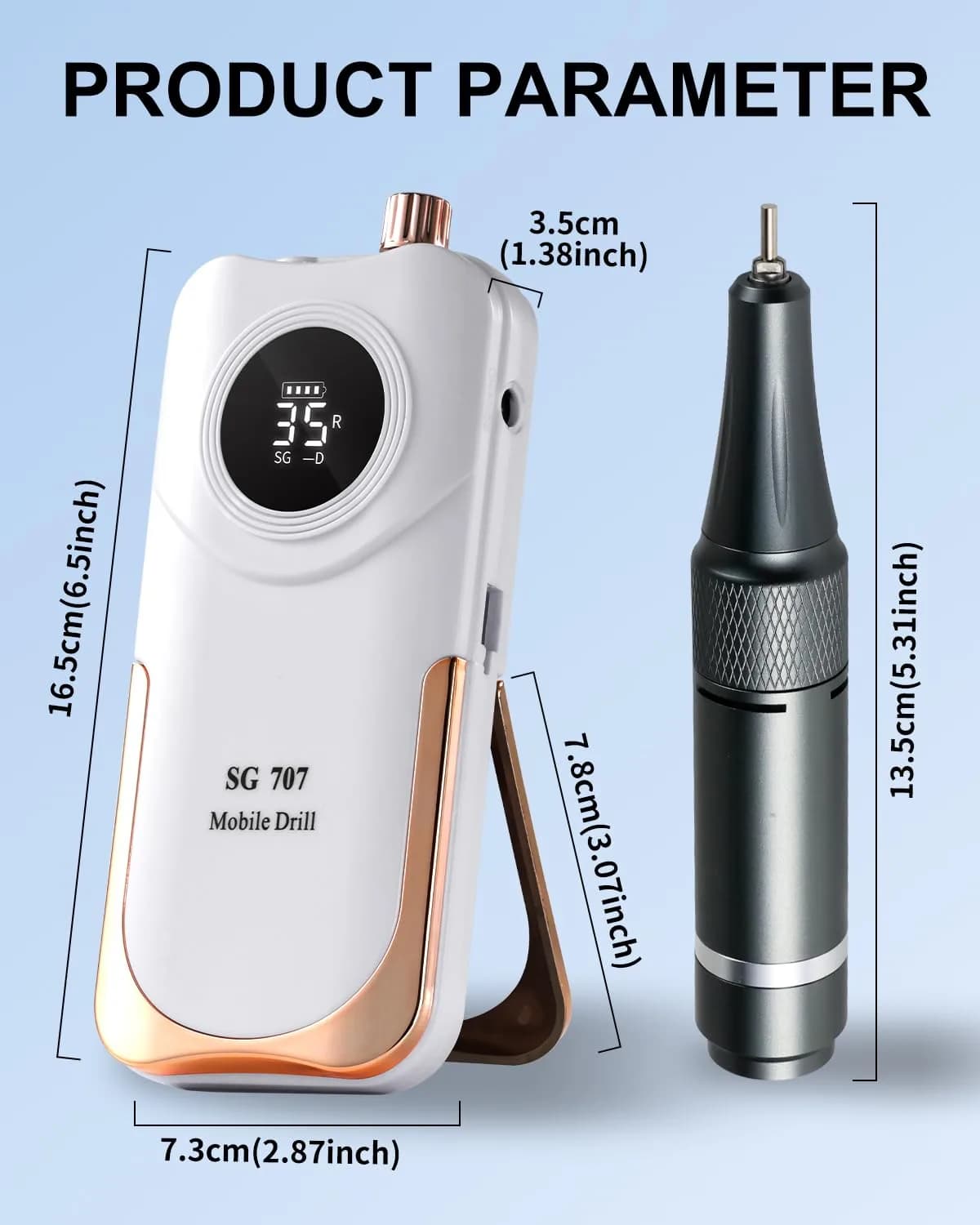 MOSKANY White Professional Nail Drill Kit 35000RPM with 14PCS Bits | Rechargeable Cordless Efile Machine for Acrylic Gel - view 8