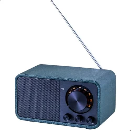 BentMax Vintage Radio FM Bluetooth Speaker Leather Green | Retro Design with 10H Playback thumbnail 1