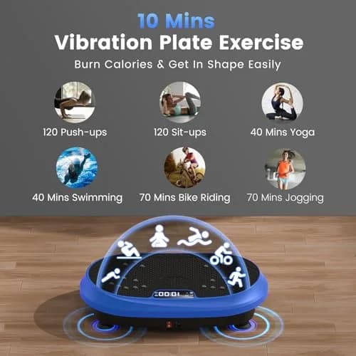 HVX Vibration Plate Exercise Machine 450 lbs Capacity | Full Body Shaker for Home & Gym thumbnail 4