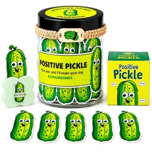 DEARMINE Emotional Support Pickle Jar with 60 Affirmation Cards, Pickle Gifts - main product image