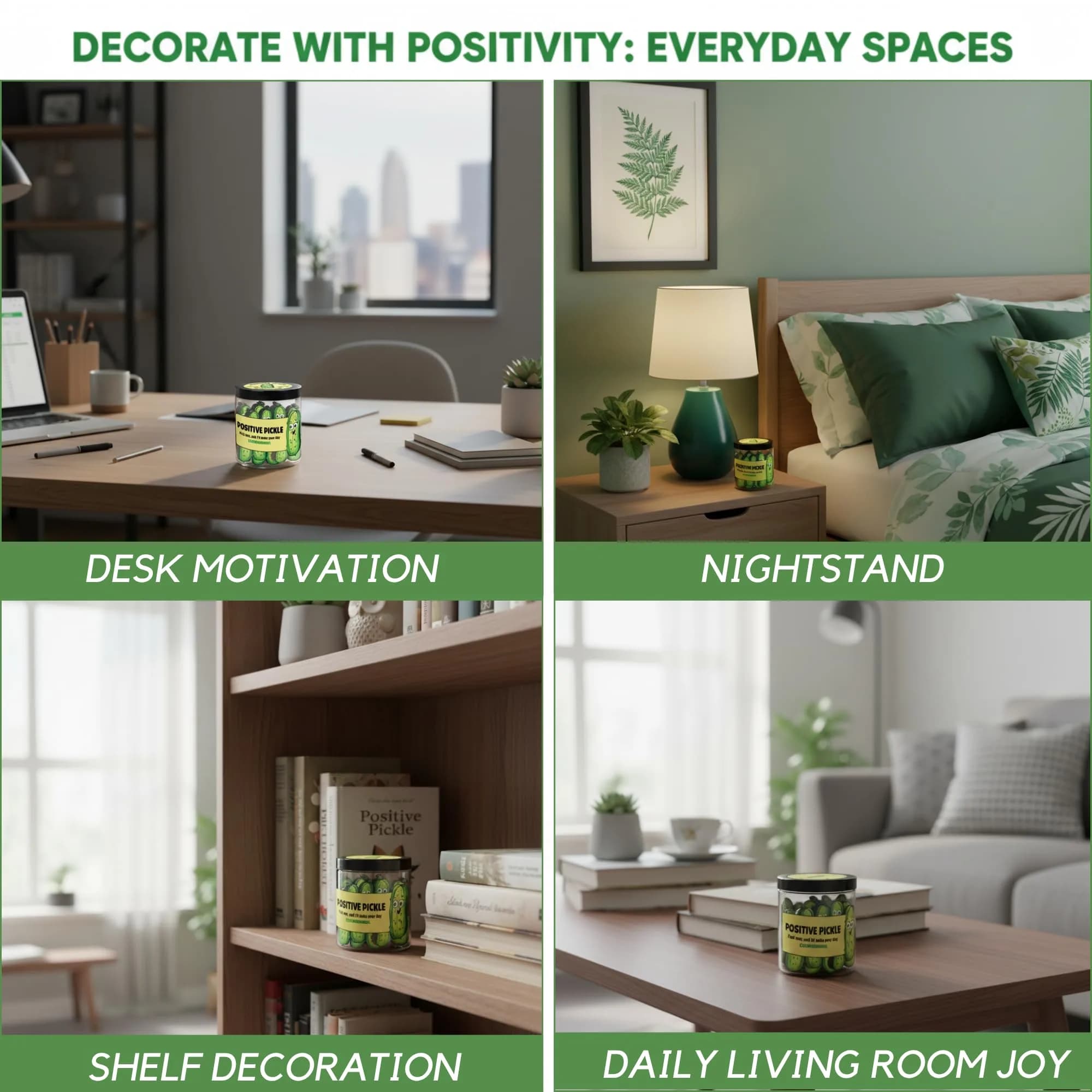 DEARMINE Emotional Support Pickle Jar with 60 Affirmation Cards, Pickle Gifts - view 7