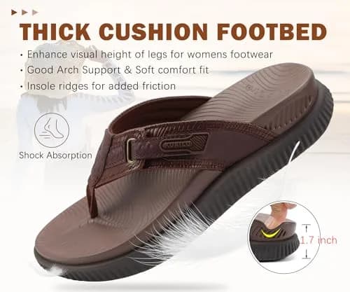 KuaiLu Womens Orthotic Flip Flops Platform Thong Sandals with Arch Support | Cloud Comfort & Support (70-120 chars) thumbnail 4