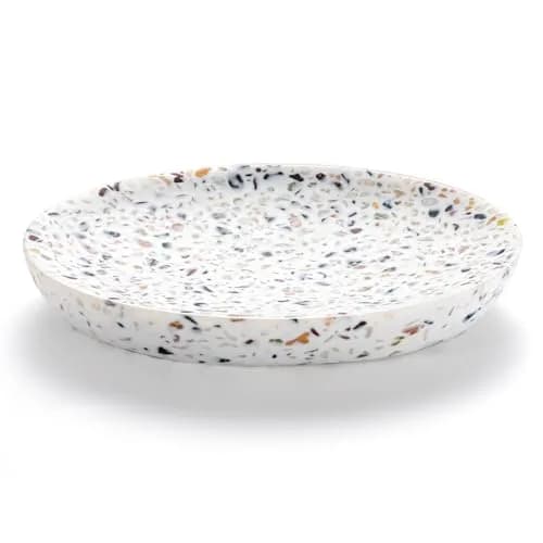 Luxspire Oval Soap Dish, Non-Slip Resin Holder with Drainage, Terrazzo | Stylish Bathroom Accessory thumbnail 1