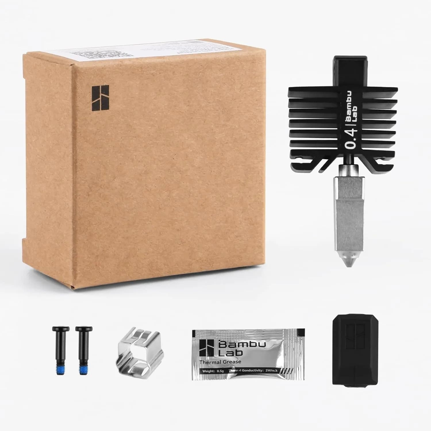 COMTREE Bamboo Original 0.6mm Hardened Steel Nozzle Assembly Hotend Kit for Bambu LAB X1/P1 Series 3D Printers | Wear-Resistant for Abrasive Filaments — P1/X1 Series Hotend (0.4mm)