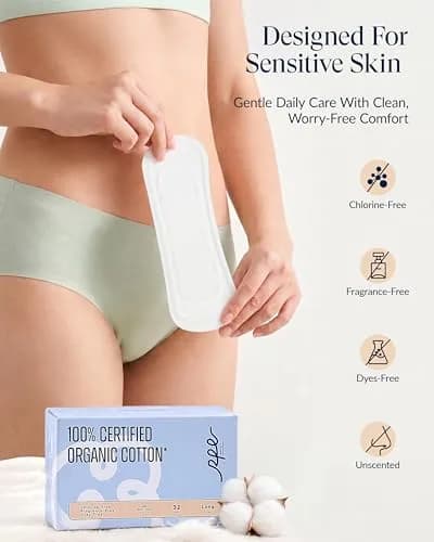 RPE Life Organic 32 count | GOTS Certified Organic Cotton Panty Liners for Women thumbnail 4