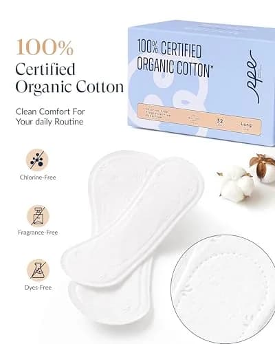 RPE Life Organic 32 count | GOTS Certified Organic Cotton Panty Liners for Women thumbnail 2