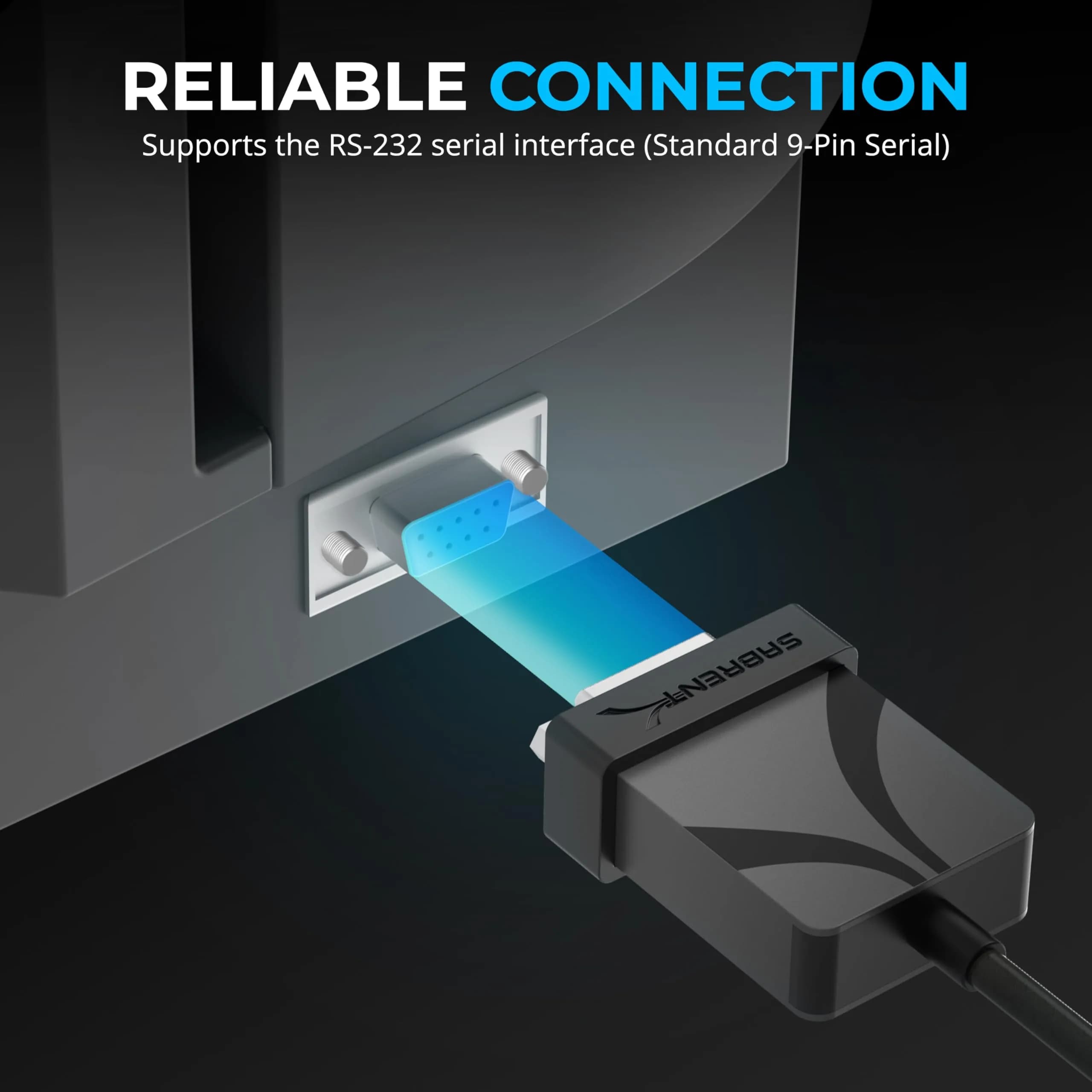 Sabrent USB-C to DB9 Serial RS-232 Adapter Cable 6ft (CB-D9C6) | Connects USB-C to Legacy RS-232 Devices - view 5