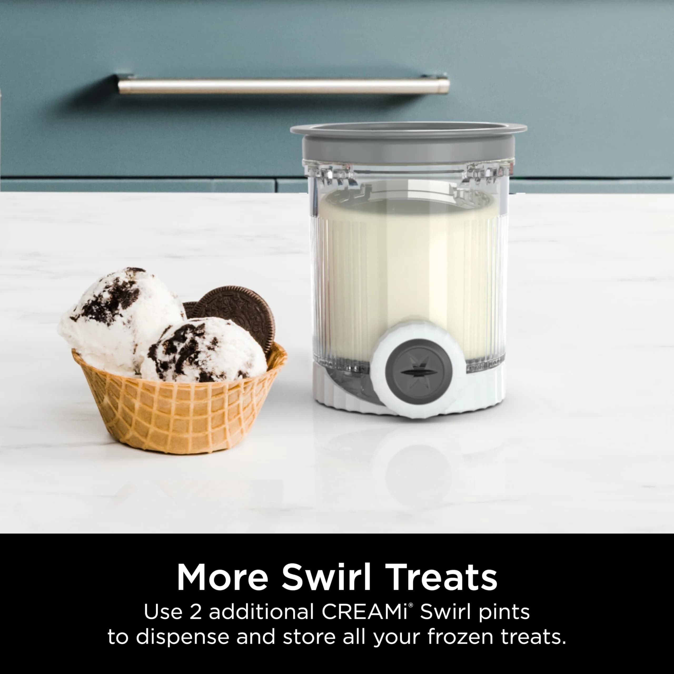 Ninja CREAMi Scoop & Swirl Pints with Lids and Nozzles - 2 Pack (16oz Each) | Compatible with NC700 Series thumbnail 2