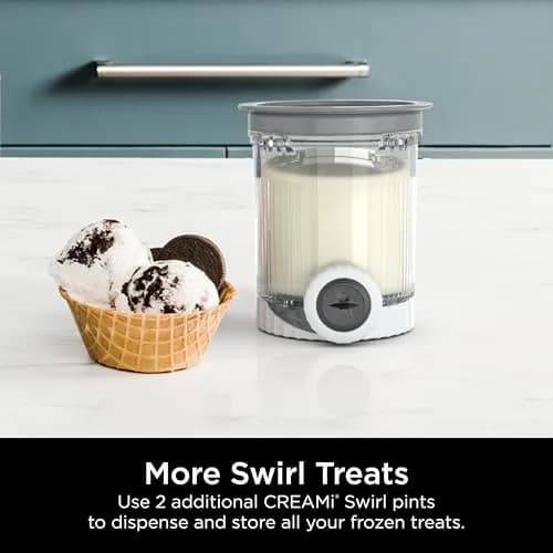 Ninja CREAMi Scoop & Swirl Pints with Lids and Nozzles - 2 Pack (16oz Each) | Compatible with NC700 Series thumbnail 2