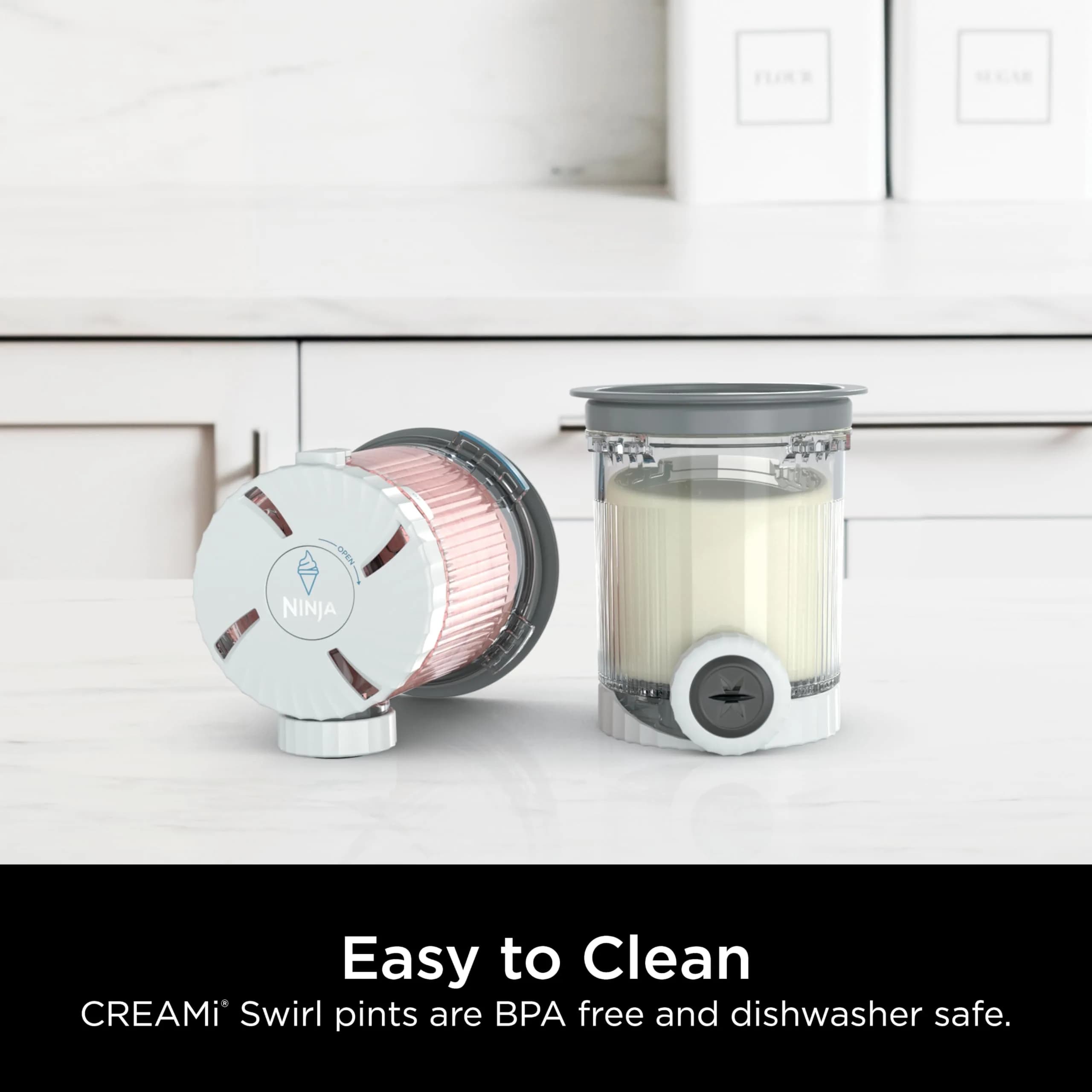 Ninja CREAMi Scoop & Swirl Pints with Lids and Nozzles - 2 Pack (16oz Each) | Compatible with NC700 Series thumbnail 3