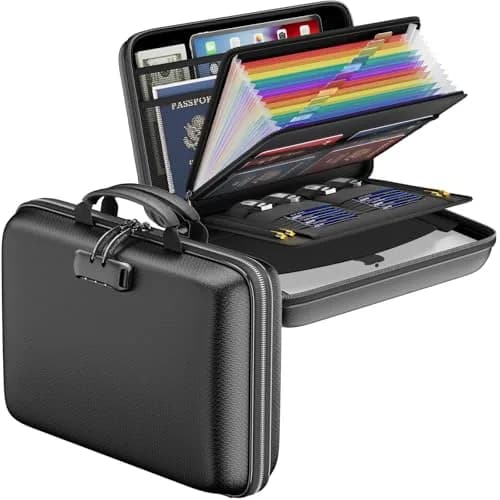 DocSafe Fireproof Document Box with Lock & Accordion File Folder, 36.8 cm (14.5") | UL94-V0/5VA Flame Retardant thumbnail 1