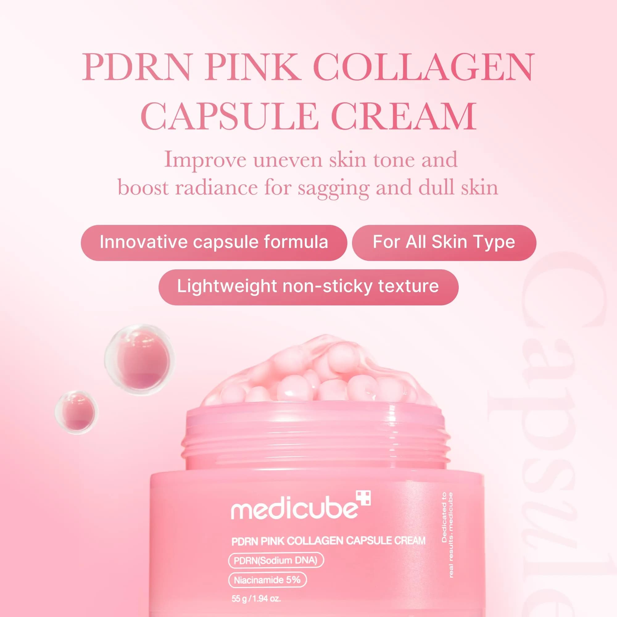 medicube PDRN Collagen Capsule Cream - Dual Radiance Moisturizer for Uneven Skin Tone & Texture, 1.94 oz - view 2
