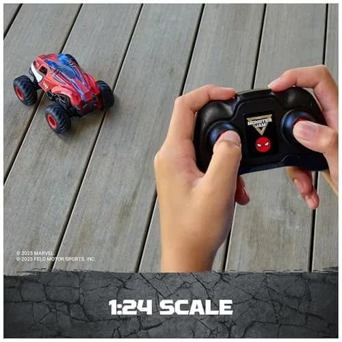 Monster Jam Marvel Spider-Man RC Monster Truck 1:24 Scale | Kid-Friendly Remote Control Toy thumbnail 4