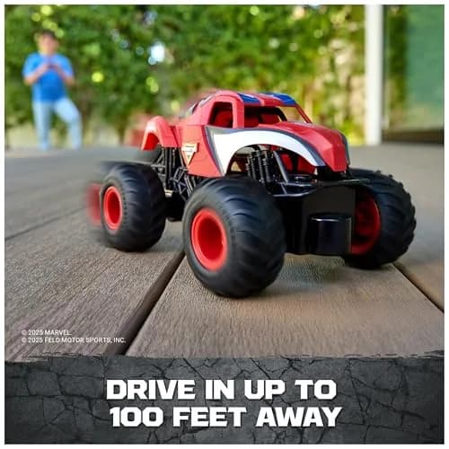 Monster Jam Marvel Spider-Man RC Monster Truck 1:24 Scale | Kid-Friendly Remote Control Toy thumbnail 7