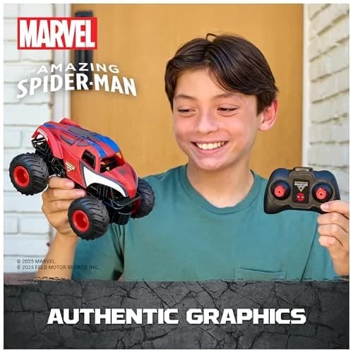Monster Jam Marvel Spider-Man RC Monster Truck 1:24 Scale | Kid-Friendly Remote Control Toy thumbnail 2