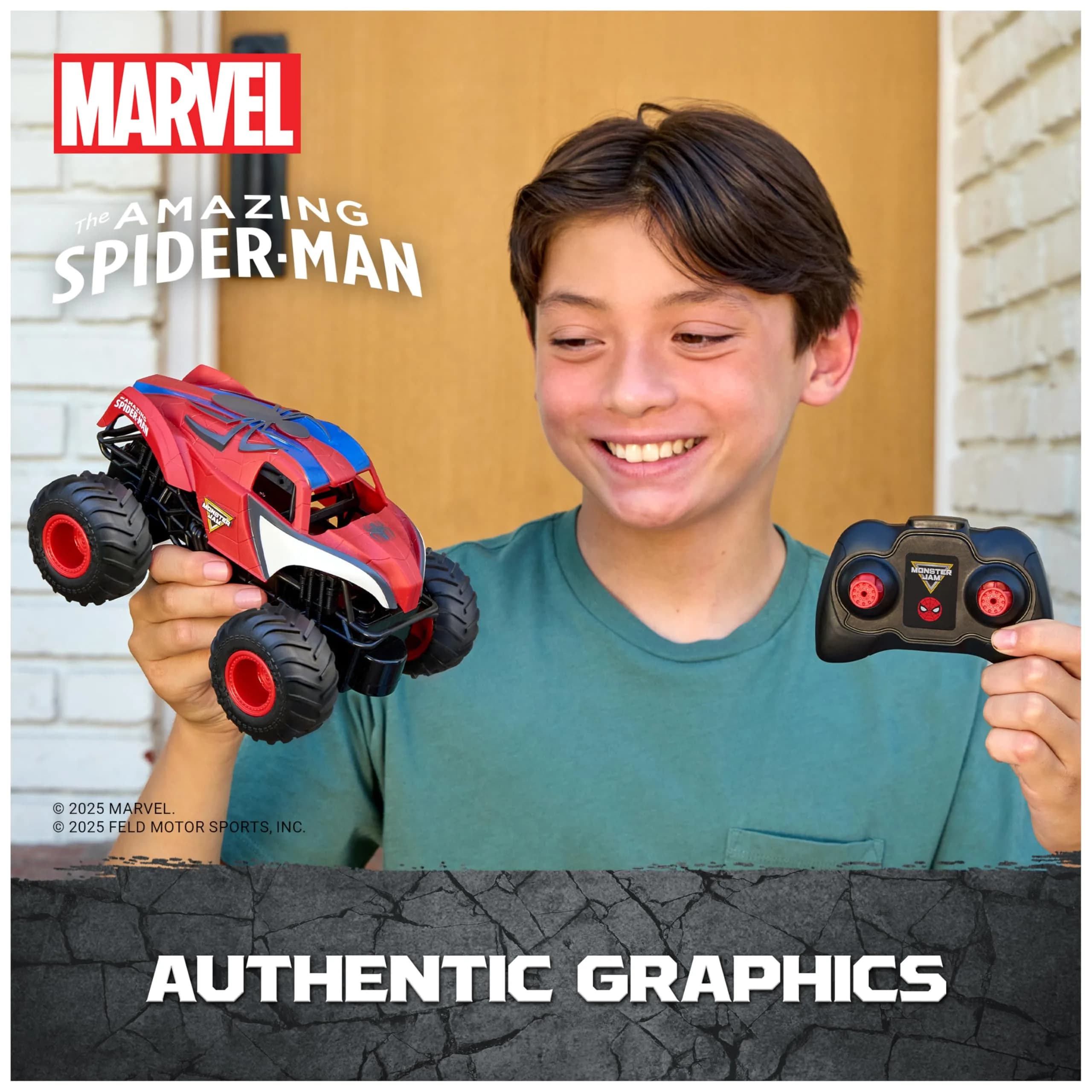 Monster Jam Marvel Spider-Man RC Monster Truck 1:24 Scale | Kid-Friendly Remote Control Toy - view 2