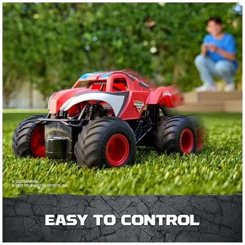 Monster Jam Marvel Spider-Man RC Monster Truck 1:24 Scale | Kid-Friendly Remote Control Toy thumbnail 3
