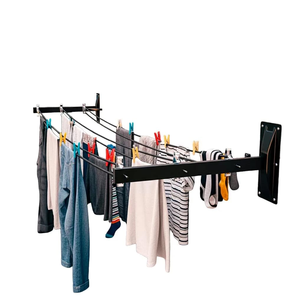 Amig Outdoor Wall Clothesline 45x18.5x8 cm | Durable Steel, 6 Pulleys, Easy Install