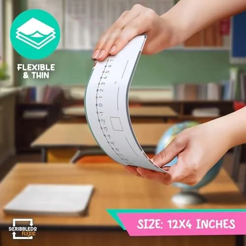 Scribbledo Dry Erase Negative Number Line Sheets (4x12 Inch, 10-Pack) | Visual Math Practice for Grades 2-6 thumbnail 5