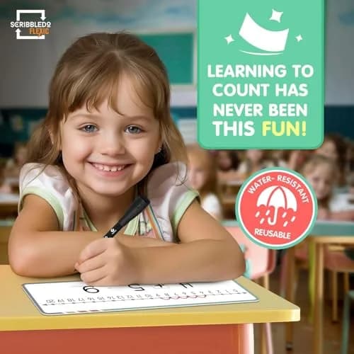 Scribbledo Dry Erase Negative Number Line Sheets (4x12 Inch, 10-Pack) | Visual Math Practice for Grades 2-6 thumbnail 6