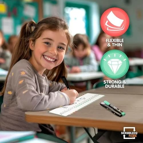 Scribbledo Dry Erase Negative Number Line Sheets (4x12 Inch, 10-Pack) | Visual Math Practice for Grades 2-6 thumbnail 8