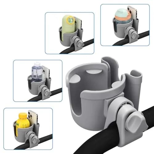Accmor Universal Stroller Cup Holder with Phone, Bike & Wheelchair Attachment | Fits Uppababy Graco thumbnail 8