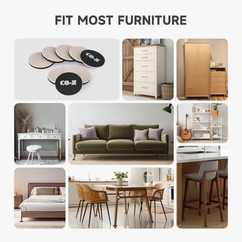 CO-Z Felt Furniture Sliders for Hardwood Floors | 8pcs 3.5" Reusable Floor Protectors thumbnail 6