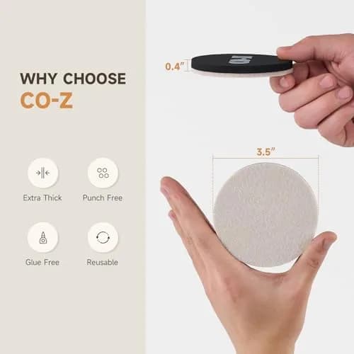 CO-Z 16pcs Felt Furniture Sliders for Hardwood Floors, 3.5 in (8.89 cm) Reusable Furniture Pads | Heavy Furniture Movers for Hard Surfaces thumbnail 5