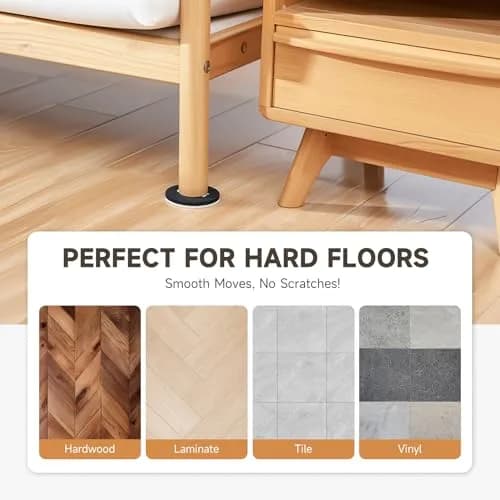 CO-Z 16pcs Felt Furniture Sliders for Hardwood Floors, 3.5 in (8.89 cm) Reusable Furniture Pads | Heavy Furniture Movers for Hard Surfaces thumbnail 3