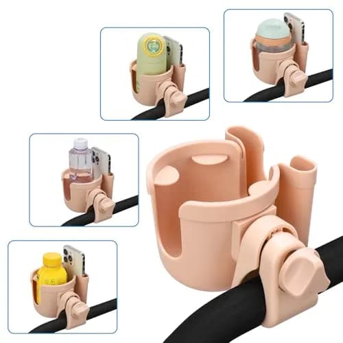 Accmor Stroller Cup Holder with Phone Holder, Universal Fit, 0.55–1.7 in Clamp, Durable ABS | Fits Uppababy, Graco, Bugaboo, Nuna thumbnail 9